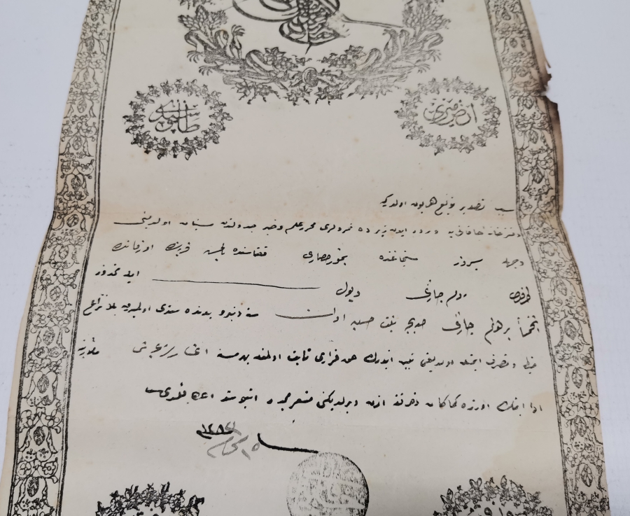 ABDÜLAZİZ HAN DÖNEMİ SARAYDAN VERİLMİŞ EL YAZMA NADİR SENEDİ HAKANİ