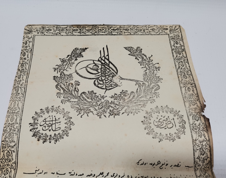 ABDÜLAZİZ HAN DÖNEMİ SARAYDAN VERİLMİŞ EL YAZMA NADİR SENEDİ HAKANİ