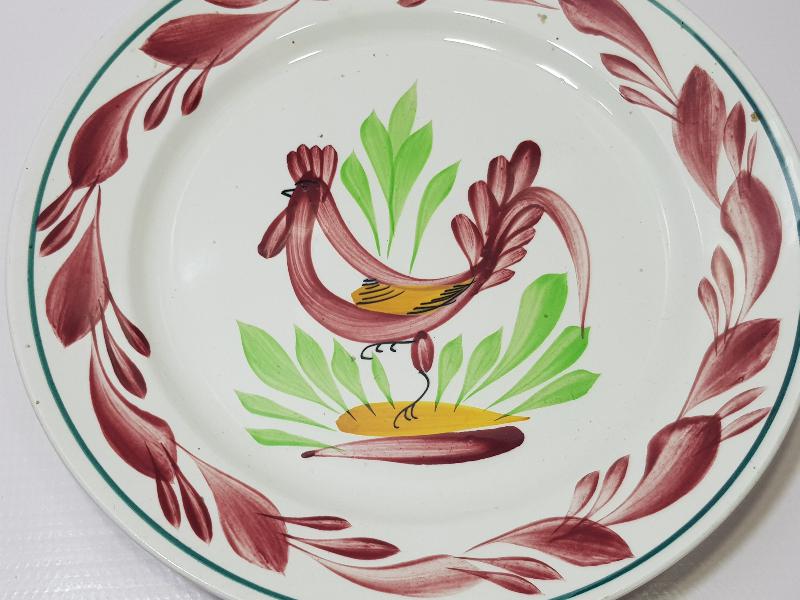 OSMANLI DÖNEMİ HOROZLU PORSELEN TABAK