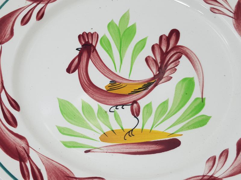 OSMANLI DÖNEMİ HOROZLU PORSELEN TABAK