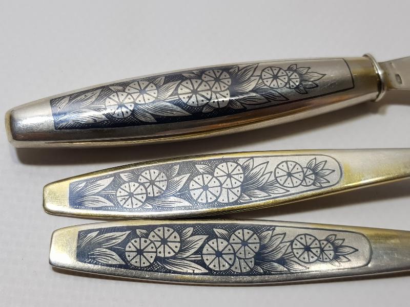 OSMANLI DÖNEMİ SAVATLI GÜMÜŞ ÇATAL - KAŞIK - BIÇAK SETİ