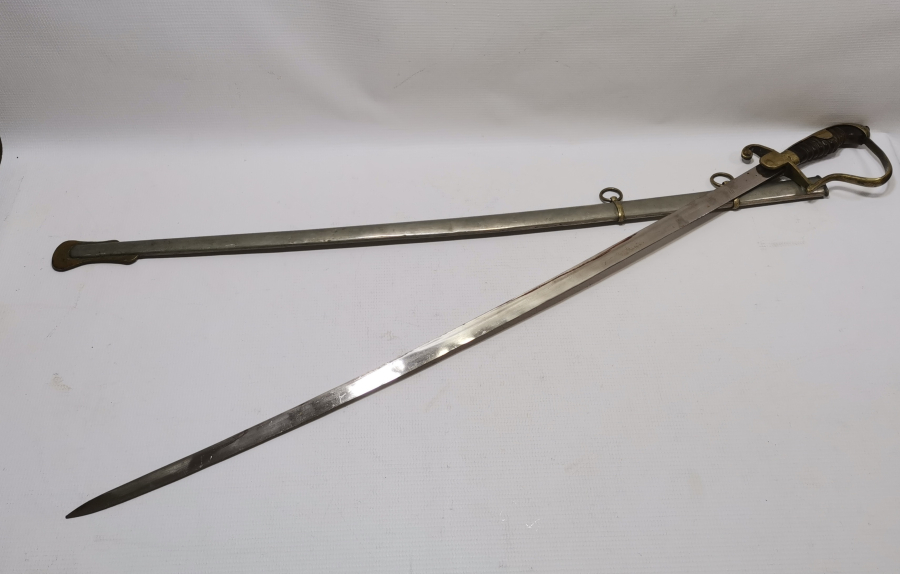 1. DÜNYA SAVAŞI DÖNEMİ BOYNUZ SAPLI VE AY YILDIZLI OSMANLI HAFİF SÜVARİ KILICI