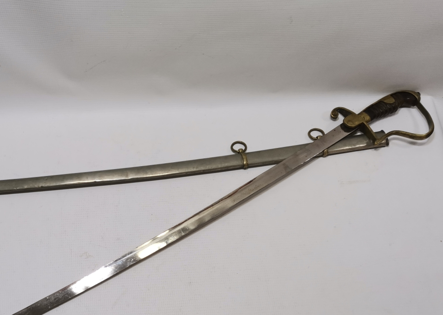 1. DÜNYA SAVAŞI DÖNEMİ BOYNUZ SAPLI VE AY YILDIZLI OSMANLI HAFİF SÜVARİ KILICI