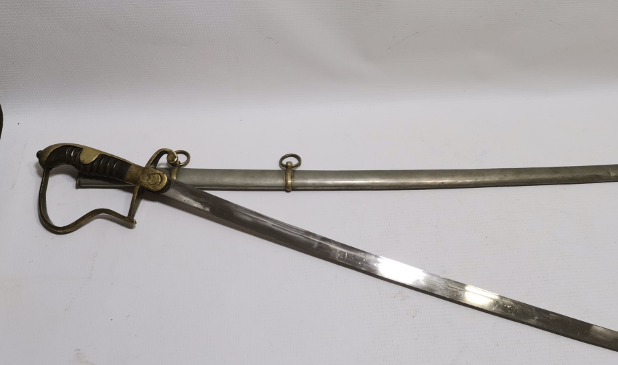 1. DÜNYA SAVAŞI DÖNEMİ BOYNUZ SAPLI VE AY YILDIZLI OSMANLI HAFİF SÜVARİ KILICI