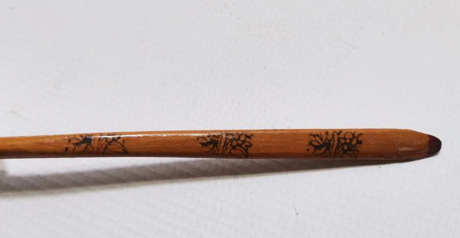 ÜZERİ TARİHLİ EL BOYAMA OSMANLI DÖNEMİ TAHTA KAŞIK