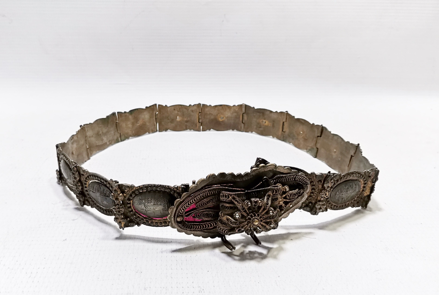 HER BAKLASI VAN DAMGALI OSMANLI DÖNEMİ SAVATLI GÜMÜŞ GELİN KEMERİ