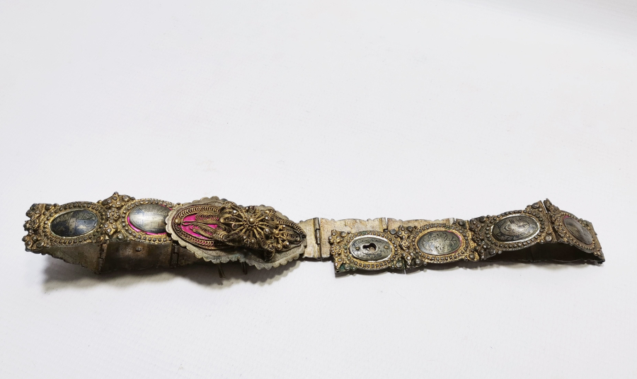 HER BAKLASI VAN DAMGALI OSMANLI DÖNEMİ SAVATLI GÜMÜŞ GELİN KEMERİ