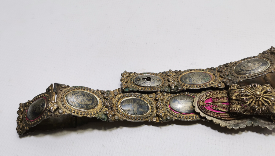 HER BAKLASI VAN DAMGALI OSMANLI DÖNEMİ SAVATLI GÜMÜŞ GELİN KEMERİ