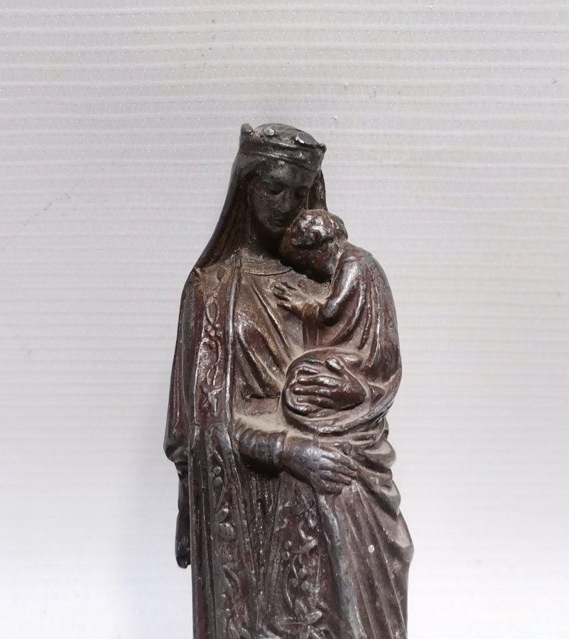 ANTİKA MERYEM VE İSA GÖRSELLİ TUTYA HEYKEL