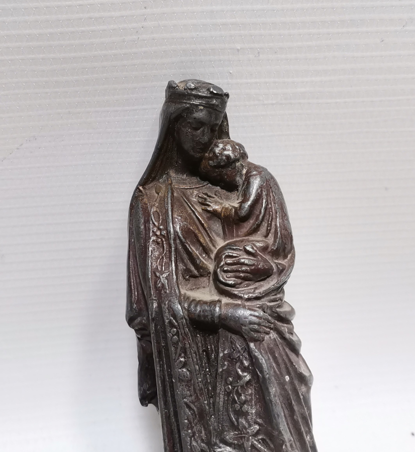 ANTİKA MERYEM VE İSA GÖRSELLİ TUTYA HEYKEL