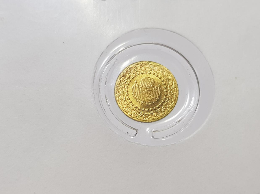 1984 ORJİNAL FÖYÜNDE MUSTAFA KEMAL ATATÜRK TEMALI ALTIN KAPLAMA HATIRA PARA