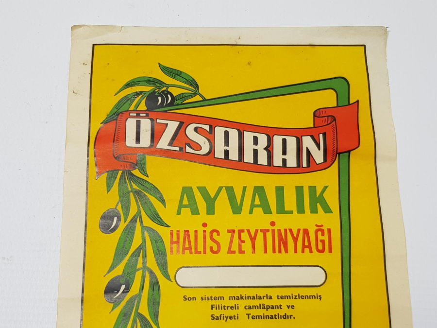 AYVALIK ÖZSARAN ZEYTİNYAĞI ETİKETİ - İLK KEZ GÖRÜLÜYOR!