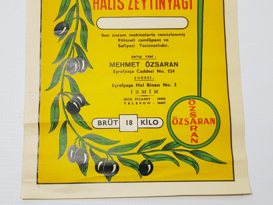 AYVALIK ÖZSARAN ZEYTİNYAĞI ETİKETİ - İLK KEZ GÖRÜLÜYOR!