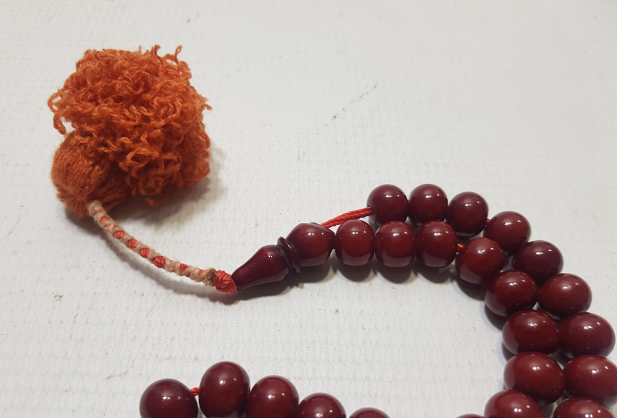 OSMANLI DÖNEMİ ORİJİNAL PÜSKÜLÜYLE BAĞA TESPİH