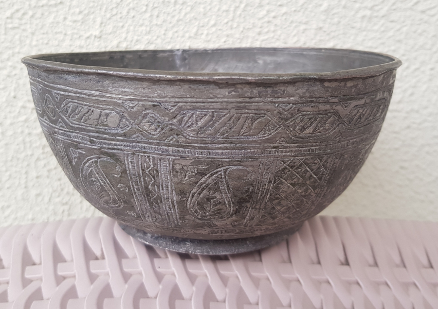 TAMAMI İŞLEMELİ OSMANLI DÖNEMİ TEKKE İŞİ BAKIR KASE