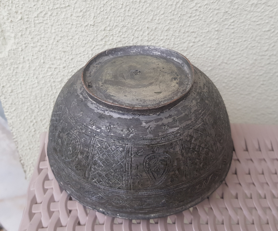 TAMAMI İŞLEMELİ OSMANLI DÖNEMİ TEKKE İŞİ BAKIR KASE