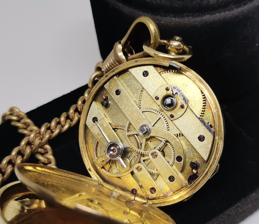 OSMANLI DÖNEMİ ORJİNAL KÖSTEĞİ İLE ALTIN CEP SAATİ