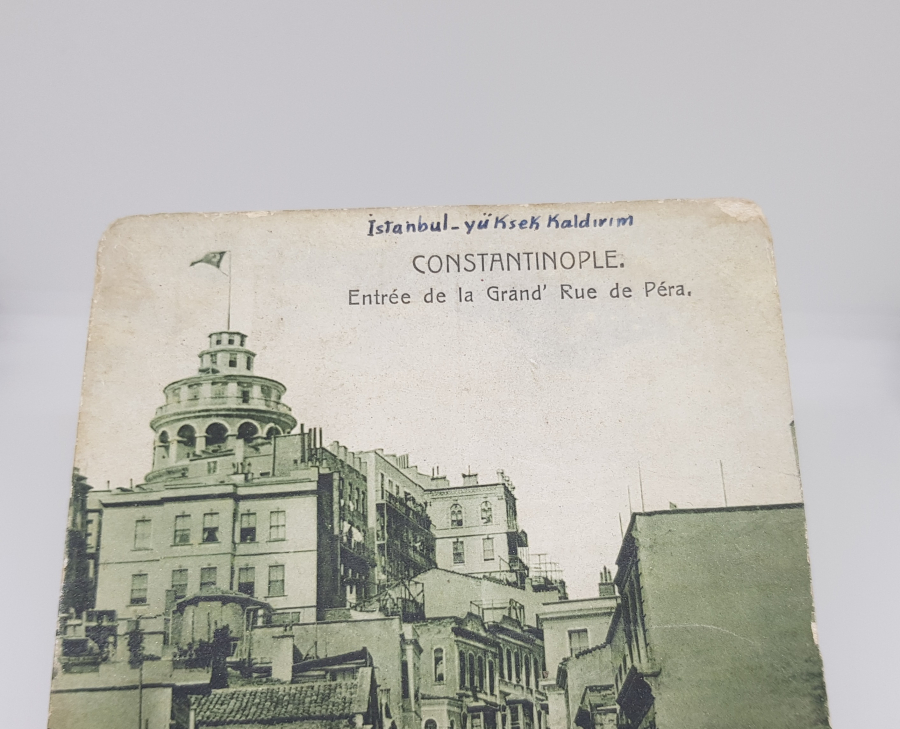 OSMANLI DÖNEMİ PERA YÜKSEK KALDIRIM GÖRSELLİ KARTPOSTAL