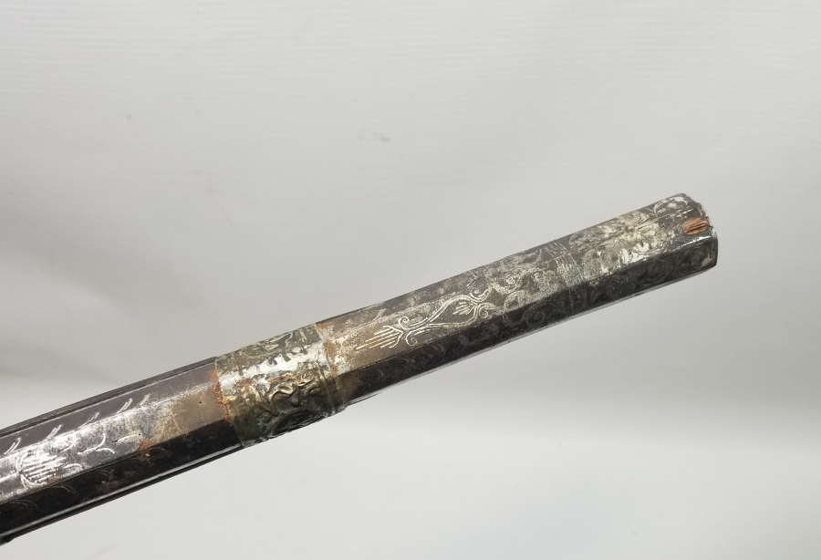 NAMLUSU BOYDAN BOYA GÜMÜŞ ÇAKMA İŞÇİLİKLİ NADİR OSMANLI DÖNEMİ KALE TÜFEĞİ