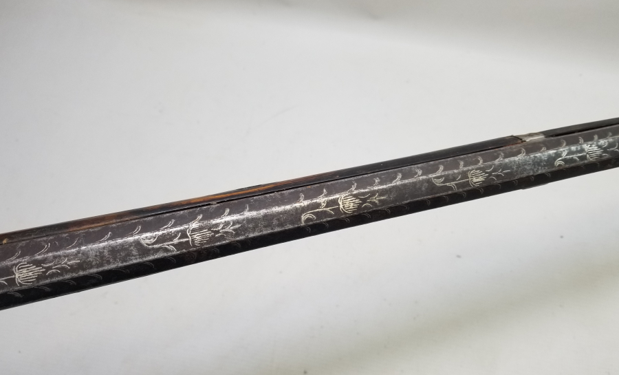 NAMLUSU BOYDAN BOYA GÜMÜŞ ÇAKMA İŞÇİLİKLİ NADİR OSMANLI DÖNEMİ KALE TÜFEĞİ