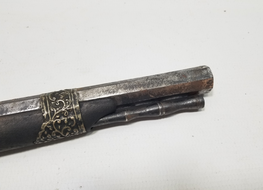 NAMLUSU BOYDAN BOYA GÜMÜŞ ÇAKMA İŞÇİLİKLİ NADİR OSMANLI DÖNEMİ KALE TÜFEĞİ