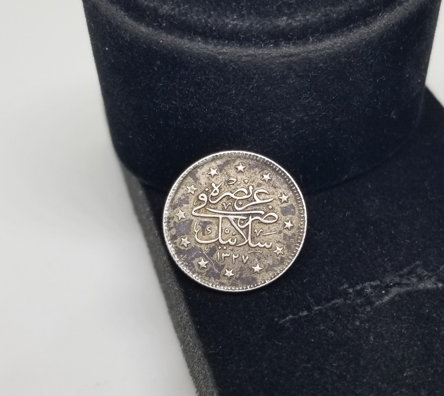 MEHMET REŞAT HAN DÖNEMİ ÇOK YÜKSEK KONDİSYONDA SELANİK BASKI ÇOK NADİR GÜMÜŞ 2 KURUŞ