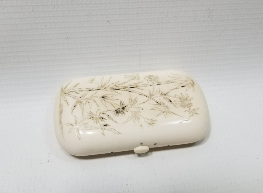 ÜZERİ KALEM İŞÇİLİKLİ OSMANLI DÖNEMİ NADİR FİLDİŞİ SİGARA TABAKASI