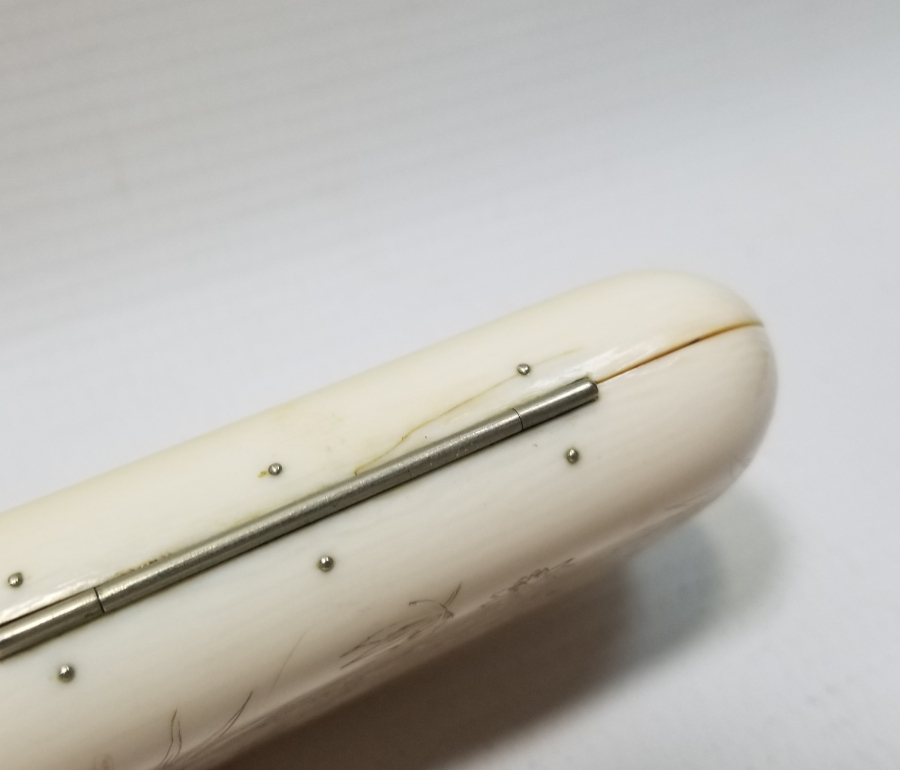 ÜZERİ KALEM İŞÇİLİKLİ OSMANLI DÖNEMİ NADİR FİLDİŞİ SİGARA TABAKASI