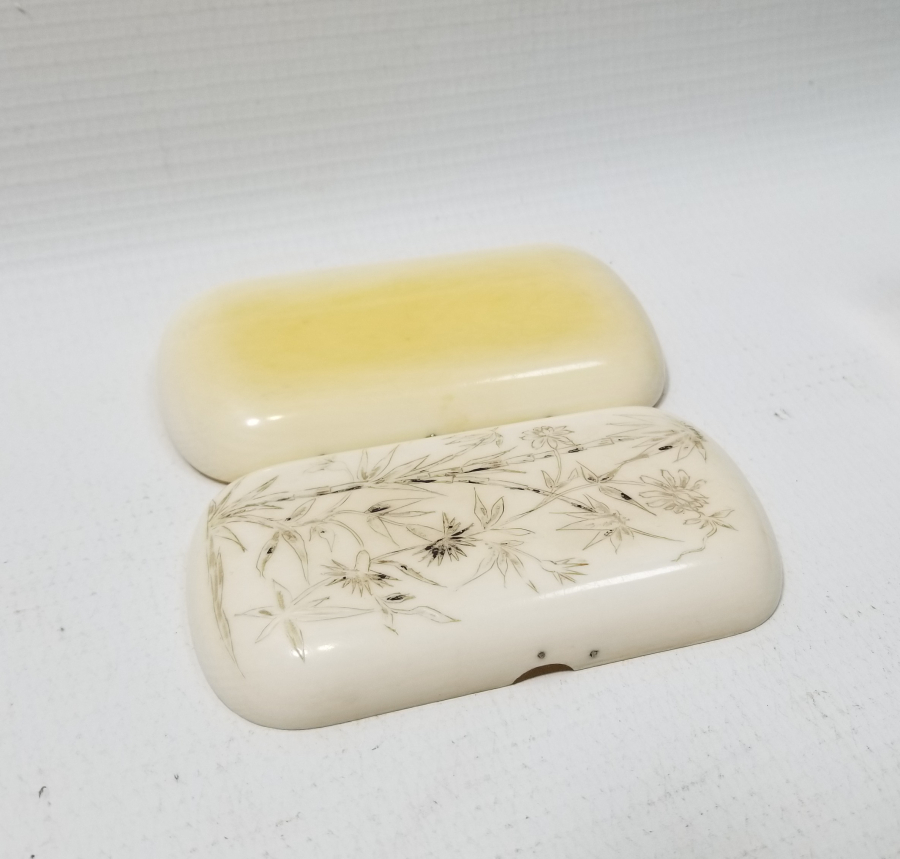 ÜZERİ KALEM İŞÇİLİKLİ OSMANLI DÖNEMİ NADİR FİLDİŞİ SİGARA TABAKASI