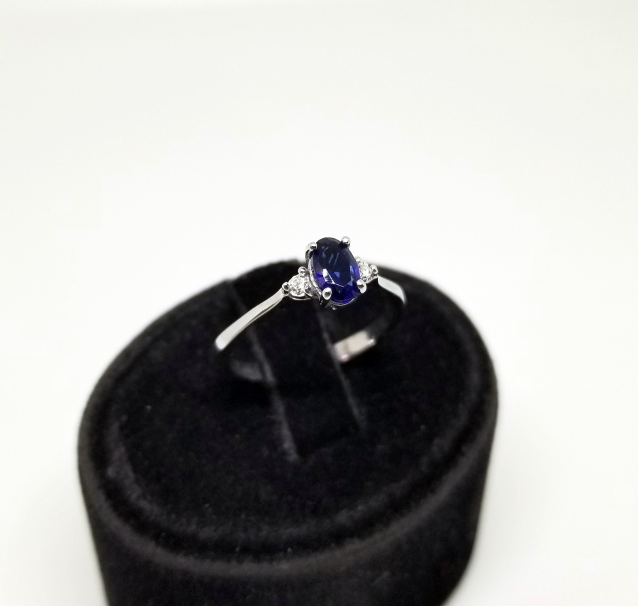 SAFİR VE PIRLANTA TAŞLI TEK TAŞ MODEL YÜZÜK