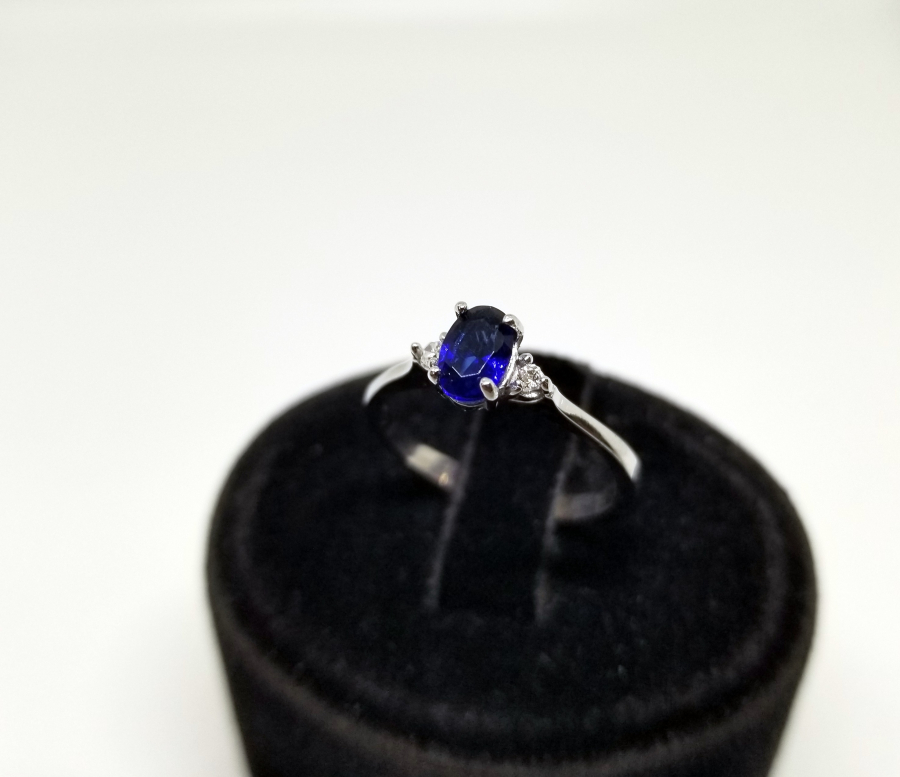 SAFİR VE PIRLANTA TAŞLI TEK TAŞ MODEL YÜZÜK