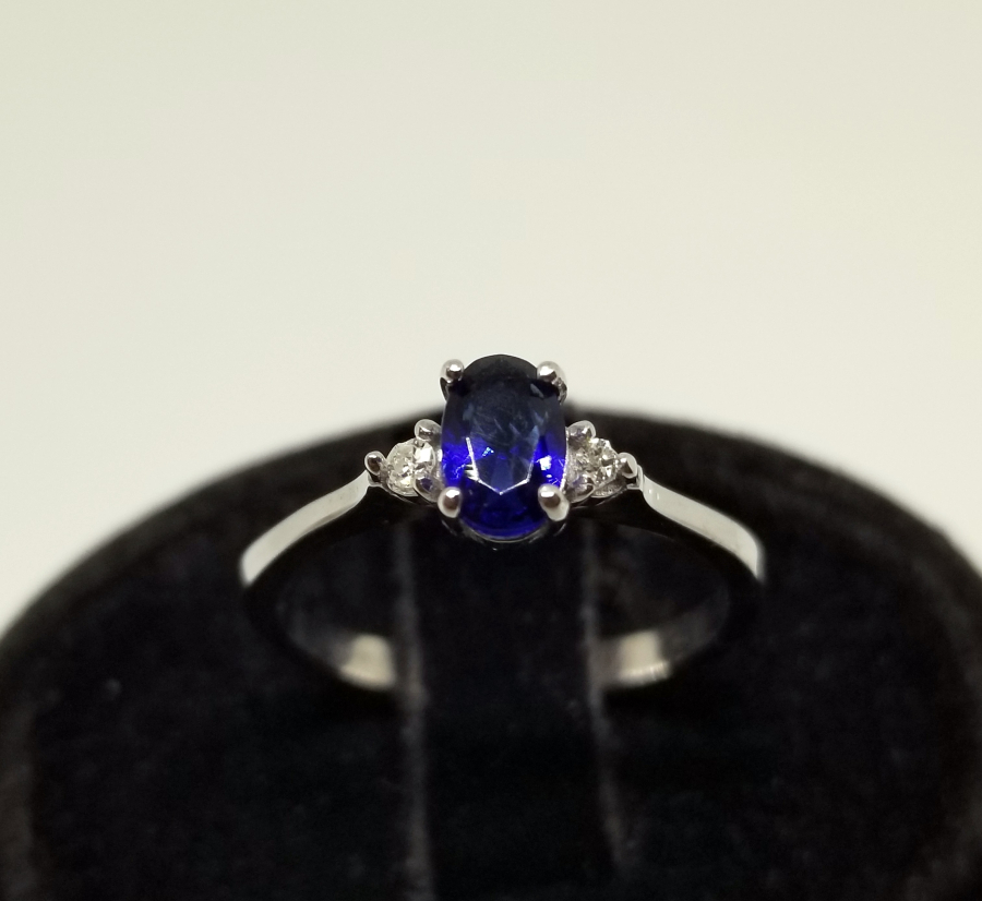 SAFİR VE PIRLANTA TAŞLI TEK TAŞ MODEL YÜZÜK