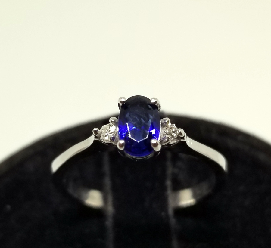 SAFİR VE PIRLANTA TAŞLI TEK TAŞ MODEL YÜZÜK