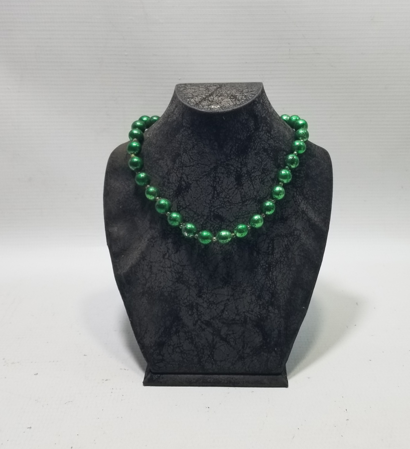 OSMANLI DÖNEMİ ALTIN VERMEYLİ RUM İŞİ CAM KOLYE