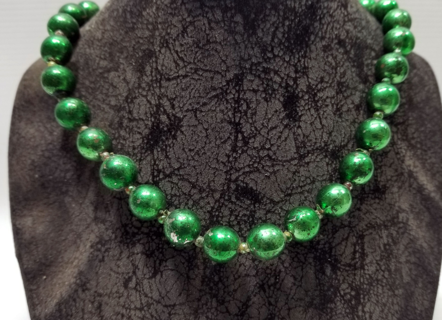 OSMANLI DÖNEMİ ALTIN VERMEYLİ RUM İŞİ CAM KOLYE