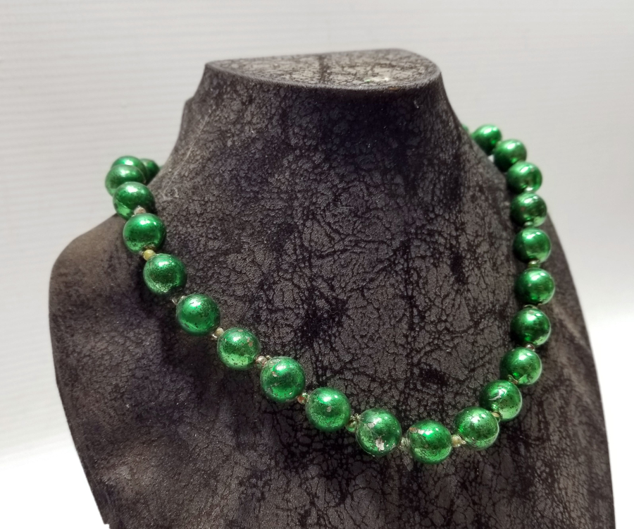 OSMANLI DÖNEMİ ALTIN VERMEYLİ RUM İŞİ CAM KOLYE