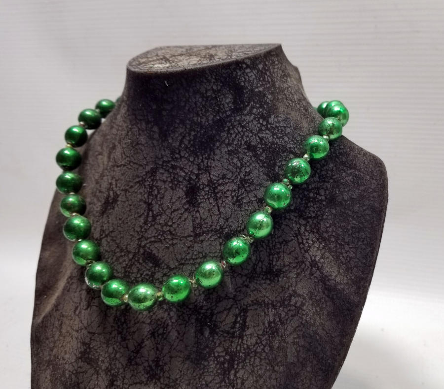 OSMANLI DÖNEMİ ALTIN VERMEYLİ RUM İŞİ CAM KOLYE