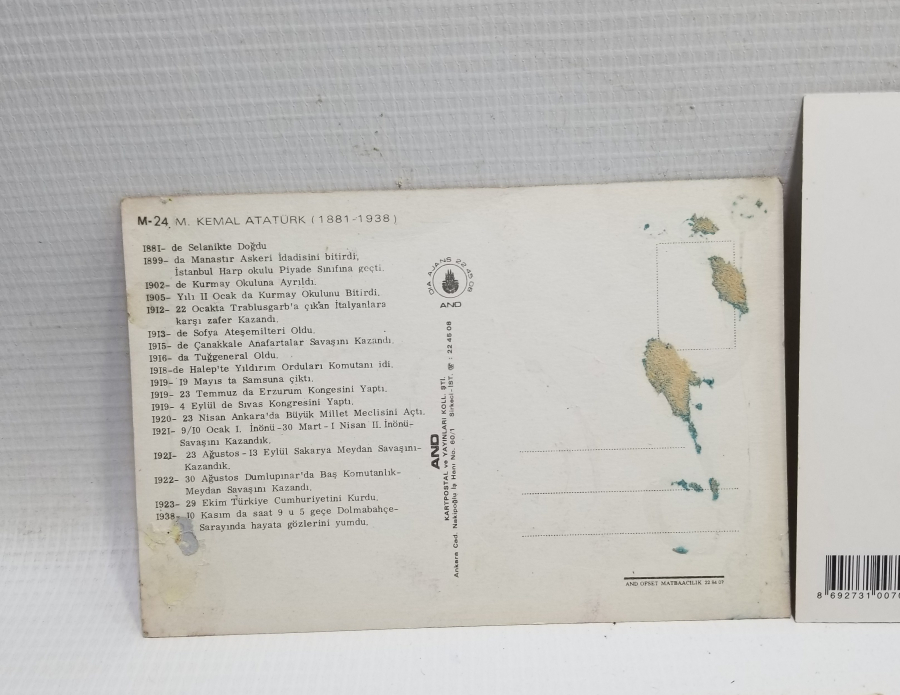 ATATÜRK GÖRSELLİ ANTİKA KARTPOSTAL LOTU