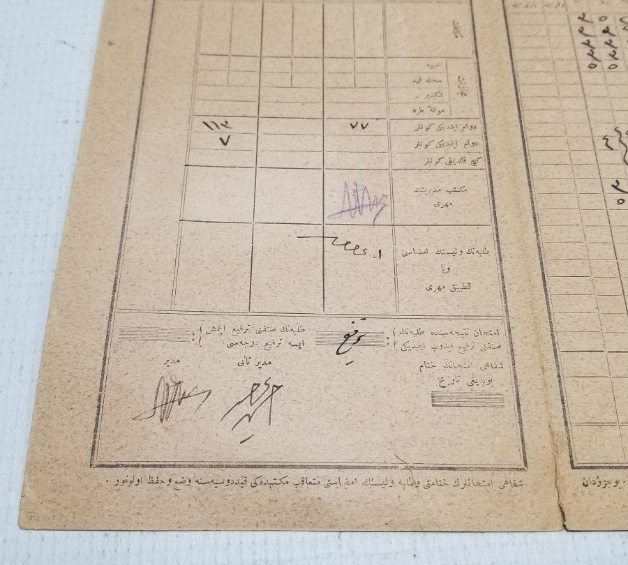 CUMHURİYET BAŞLARI ÖĞRENCİ KARNESİ