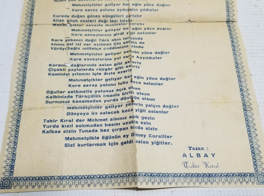 KORE SAVAŞI DÖNEMİ ÇOK NADİR KORE MARŞI BROŞÜRÜ - İLK KEZ GÖRÜLÜYOR