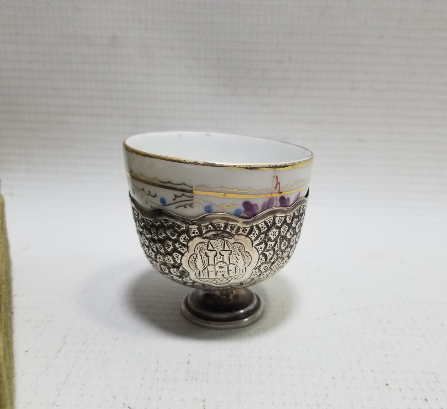 OSMANLI DEVLET ARMALI KUTUSUNDA GÜMÜŞ FİNCAN VE ZARFI