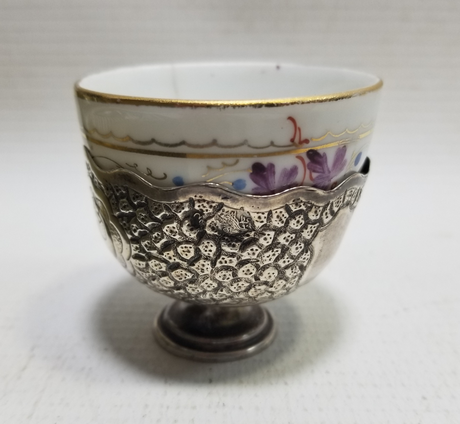 OSMANLI DEVLET ARMALI KUTUSUNDA GÜMÜŞ FİNCAN VE ZARFI