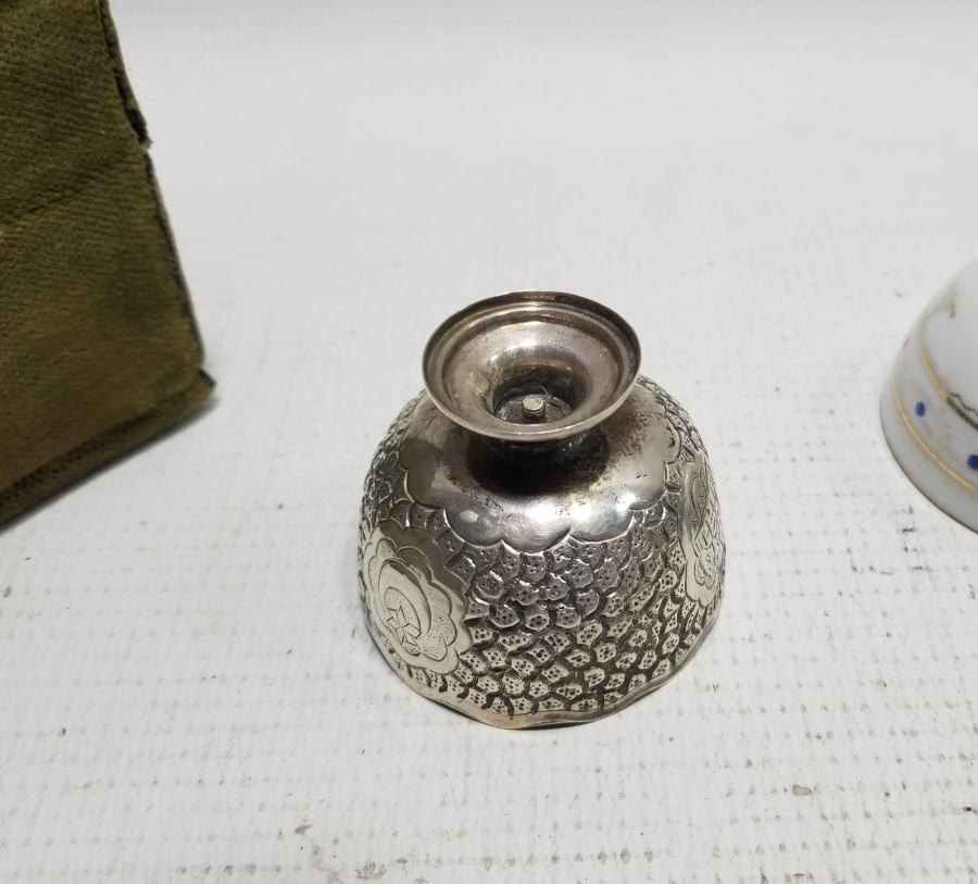 OSMANLI DEVLET ARMALI KUTUSUNDA GÜMÜŞ FİNCAN VE ZARFI