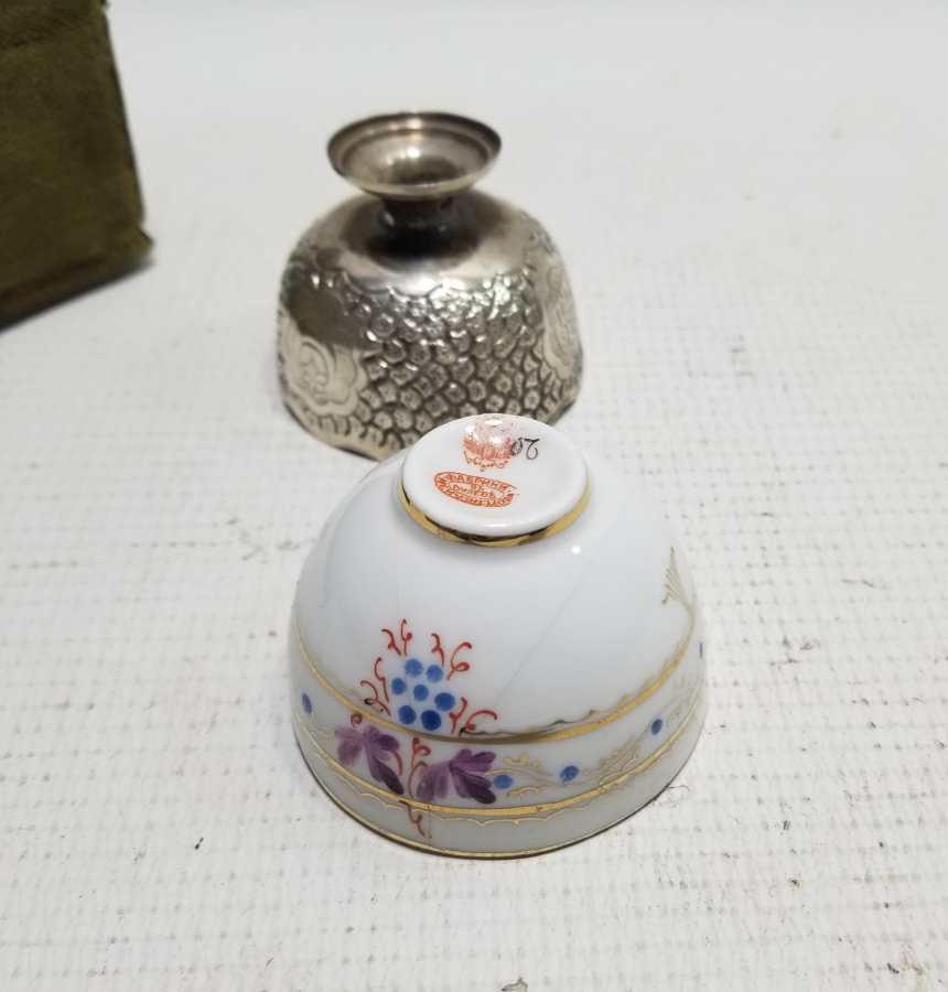 OSMANLI DEVLET ARMALI KUTUSUNDA GÜMÜŞ FİNCAN VE ZARFI