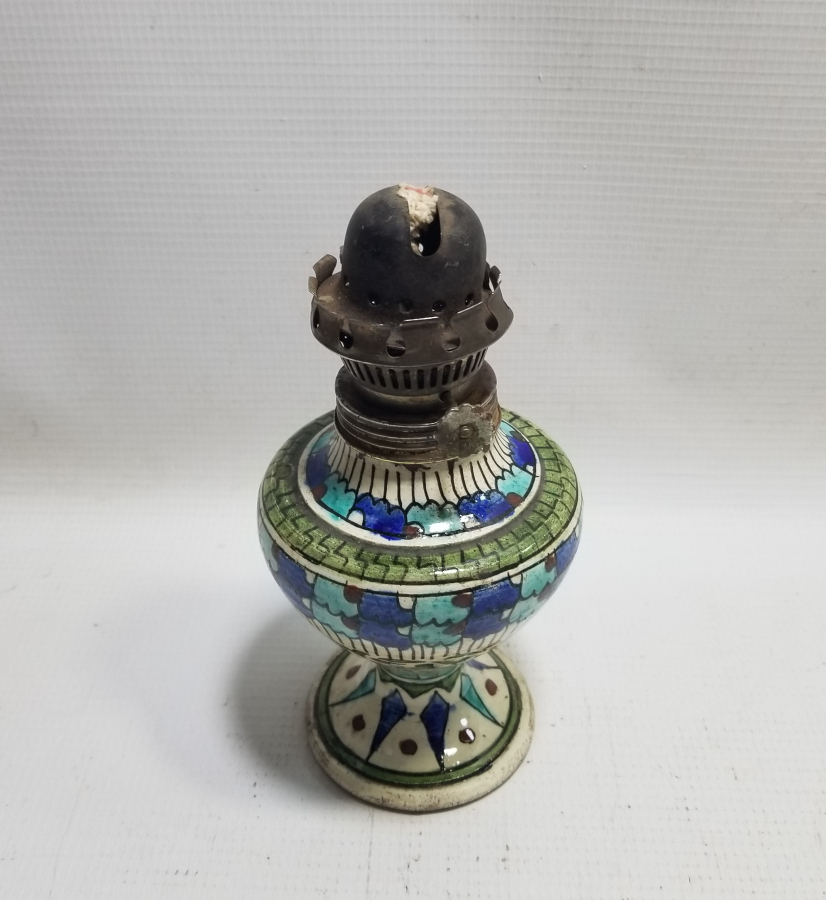 OSMANLI DÖNEMİ EL BOYAMA KÜTAHYA GAZ LAMBASI