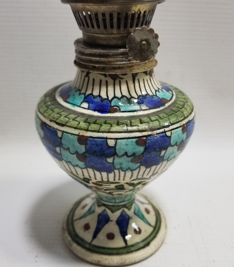 OSMANLI DÖNEMİ EL BOYAMA KÜTAHYA GAZ LAMBASI