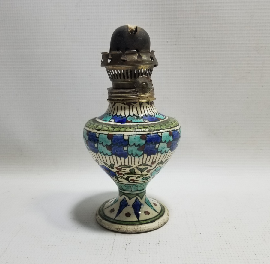 OSMANLI DÖNEMİ EL BOYAMA KÜTAHYA GAZ LAMBASI