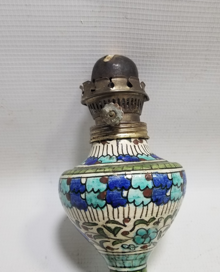 OSMANLI DÖNEMİ EL BOYAMA KÜTAHYA GAZ LAMBASI