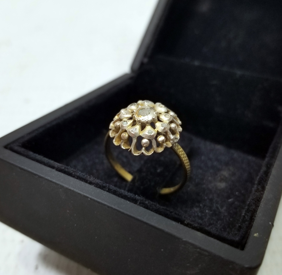 OSMANLI DÖNEMİ ELMAS TAŞLI GÜL YÜZÜK