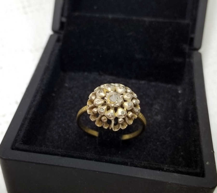 OSMANLI DÖNEMİ ELMAS TAŞLI GÜL YÜZÜK